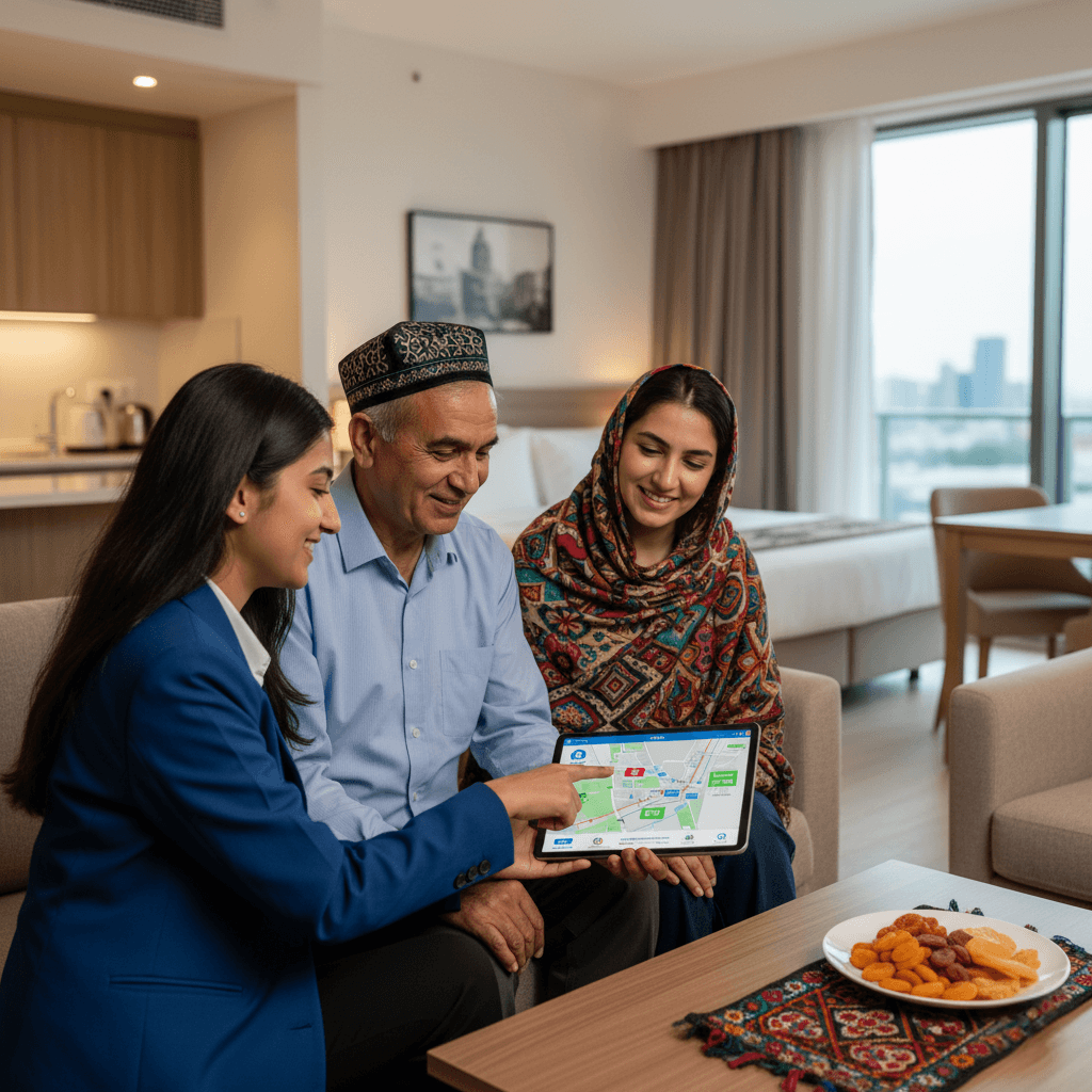Comfortable and modern hotel room for patients