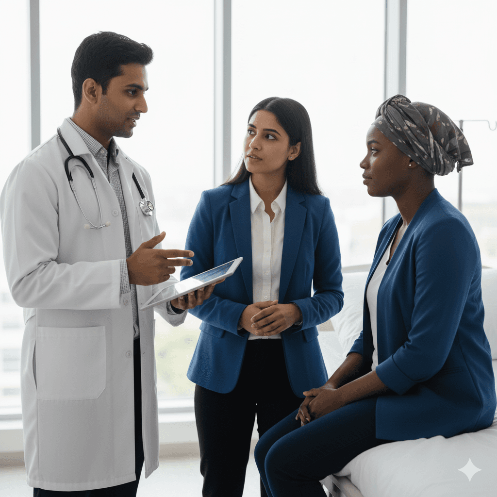 Multilingual support for international patients